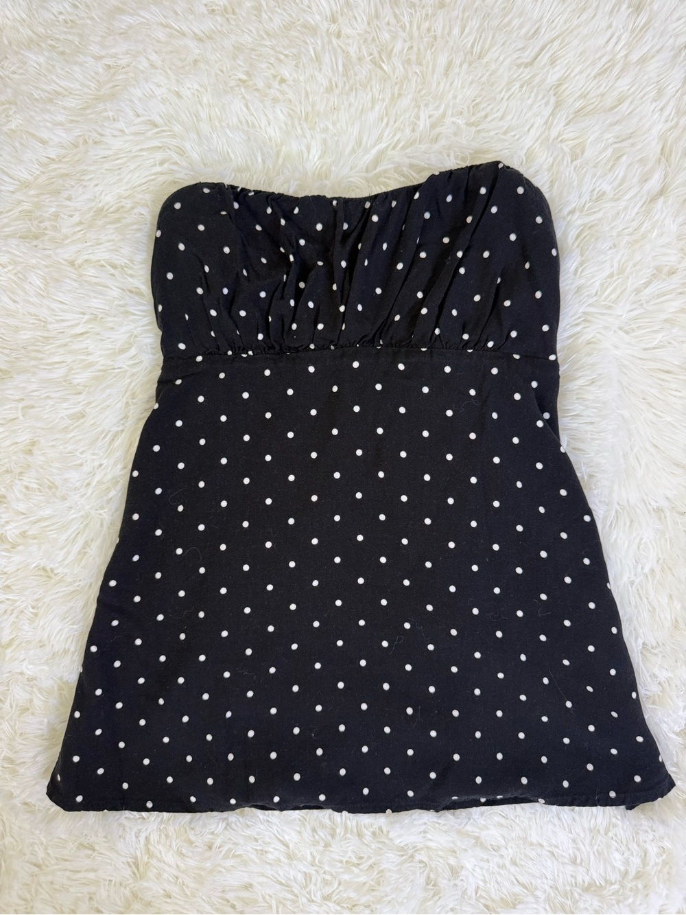 Hollister Black Strapless Polka Dot Tube Top